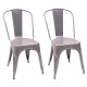 Pack x2 Sillas Tolix Lumax Metal Colores Living Comedor Gris