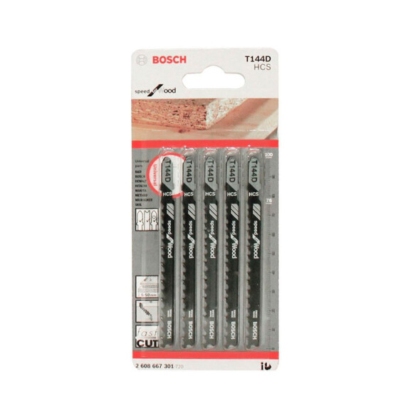 5 hojas p/caladora corte rápido madera Bosch BS3409