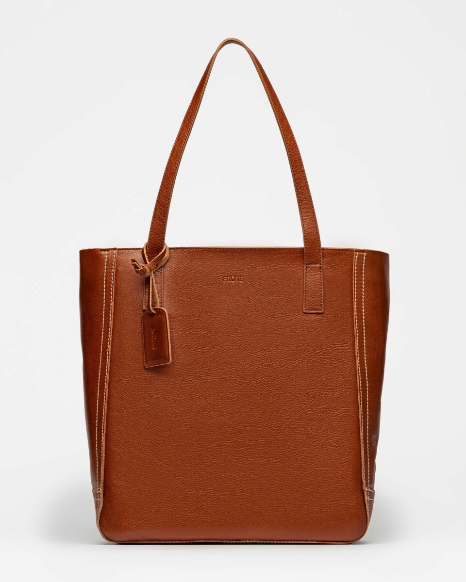 Shopper Vera en cuero vegetal liso - Cuoio 