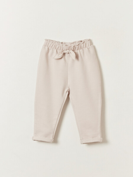 Pantalón deportivo lazo Beige