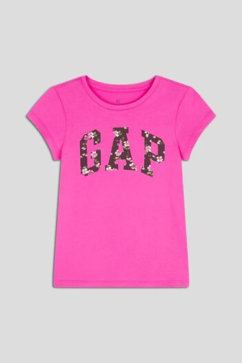 Remera Logo Gap Manga Corta Niña Happy Pink