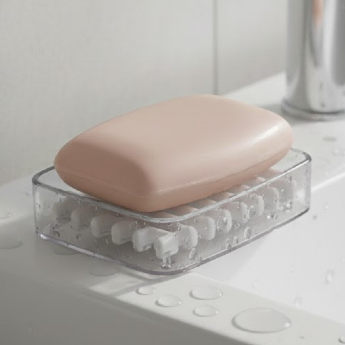 Jabonera de plástico splash 9x8x3 cm Coza - TRANSPARENTE 