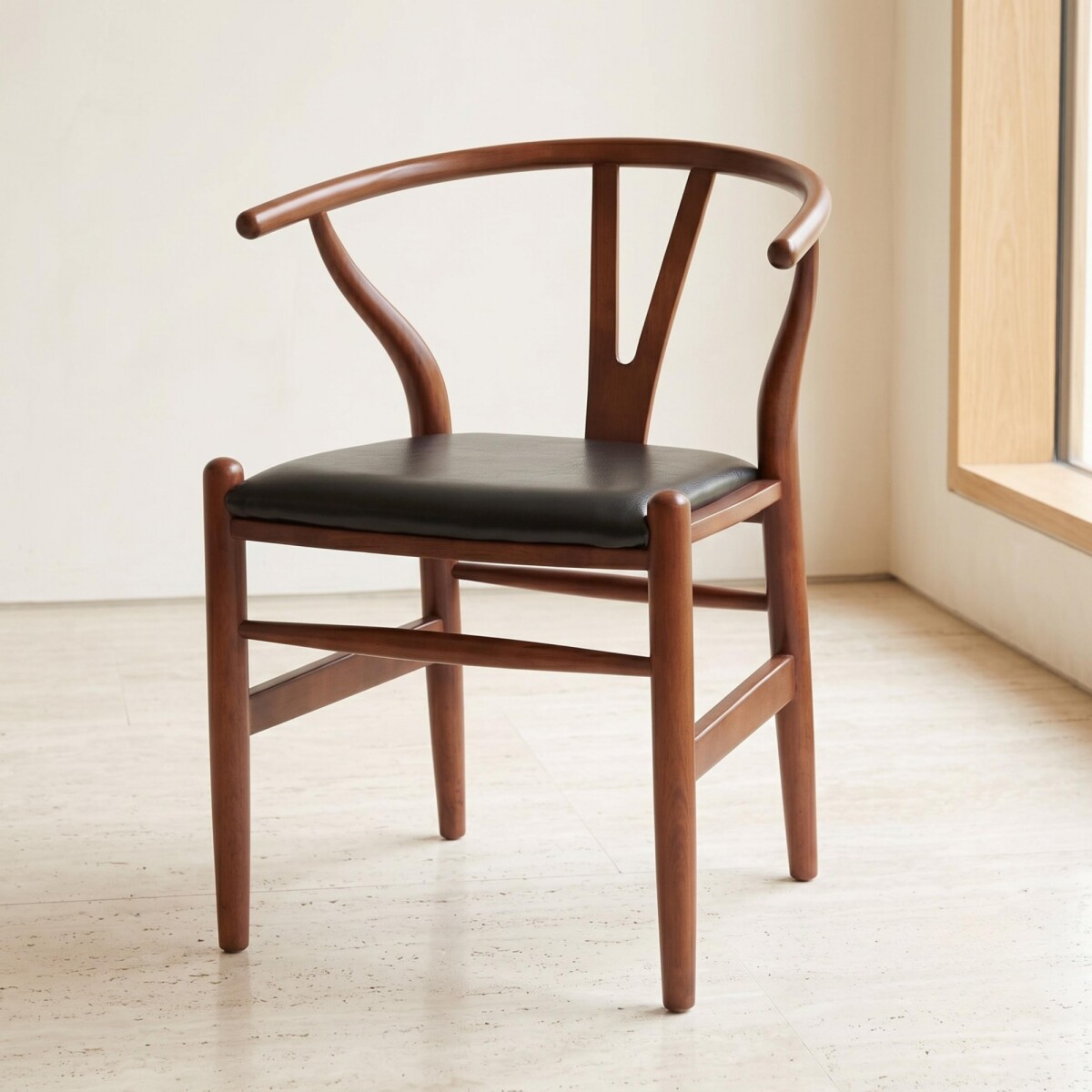 Silla Wishbone - Madera de Roble tapizada 