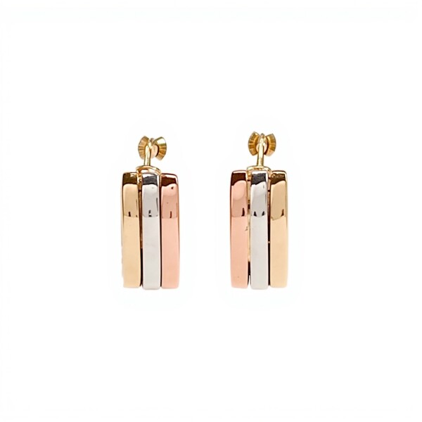 Caravanas Triple aros de oro- Oro bajo - Sin piedra- CA8266 sinpiedra
