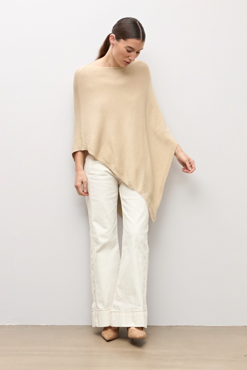 Capa tejida lurex beige