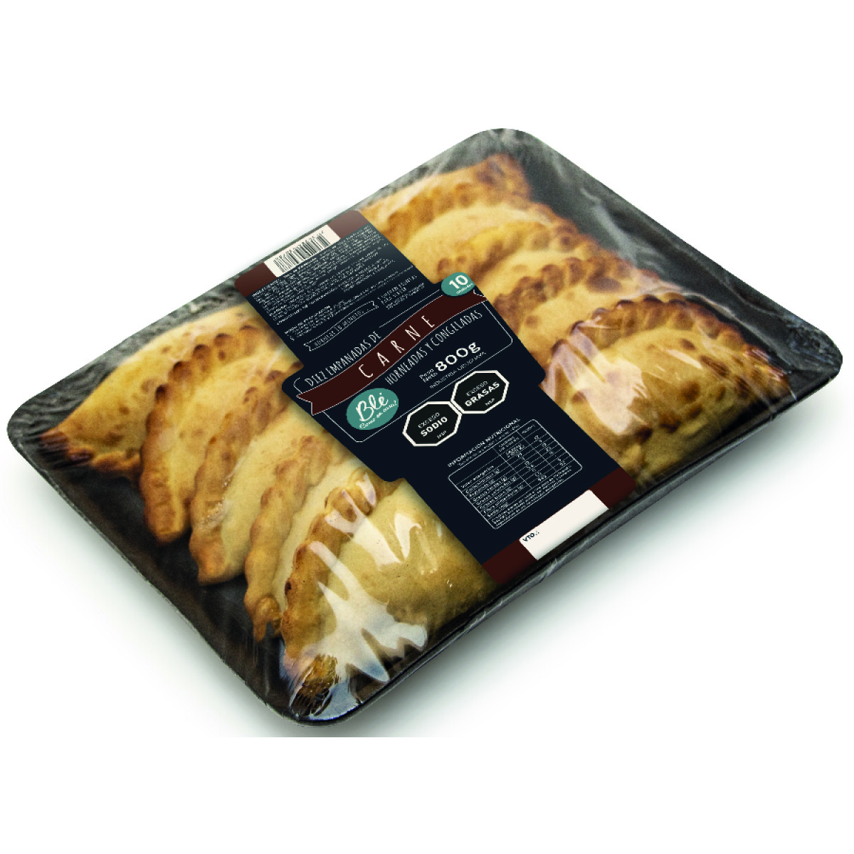 Bandeja de 10 Empanadas Ble Horneadas Carne 