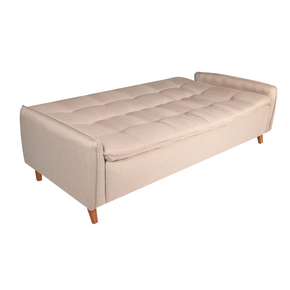SOFÁ CAMA MADERA-Y-TELA NATURAL-BEIGE ESSENTIA BEIGE