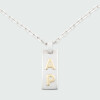 Medalla con cadena MOON de plata 925 con letras en oro 18k Medalla con cadena MOON de plata 925 con letras en oro 18k