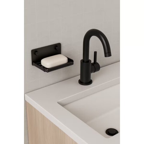 JABONERA DE PARED NEGRO MATE Jabonera De Pared Negro Mate