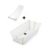PACKBRN Set Baño Stokke Flexibath Plegable Con Reposera Transparente Y Beige