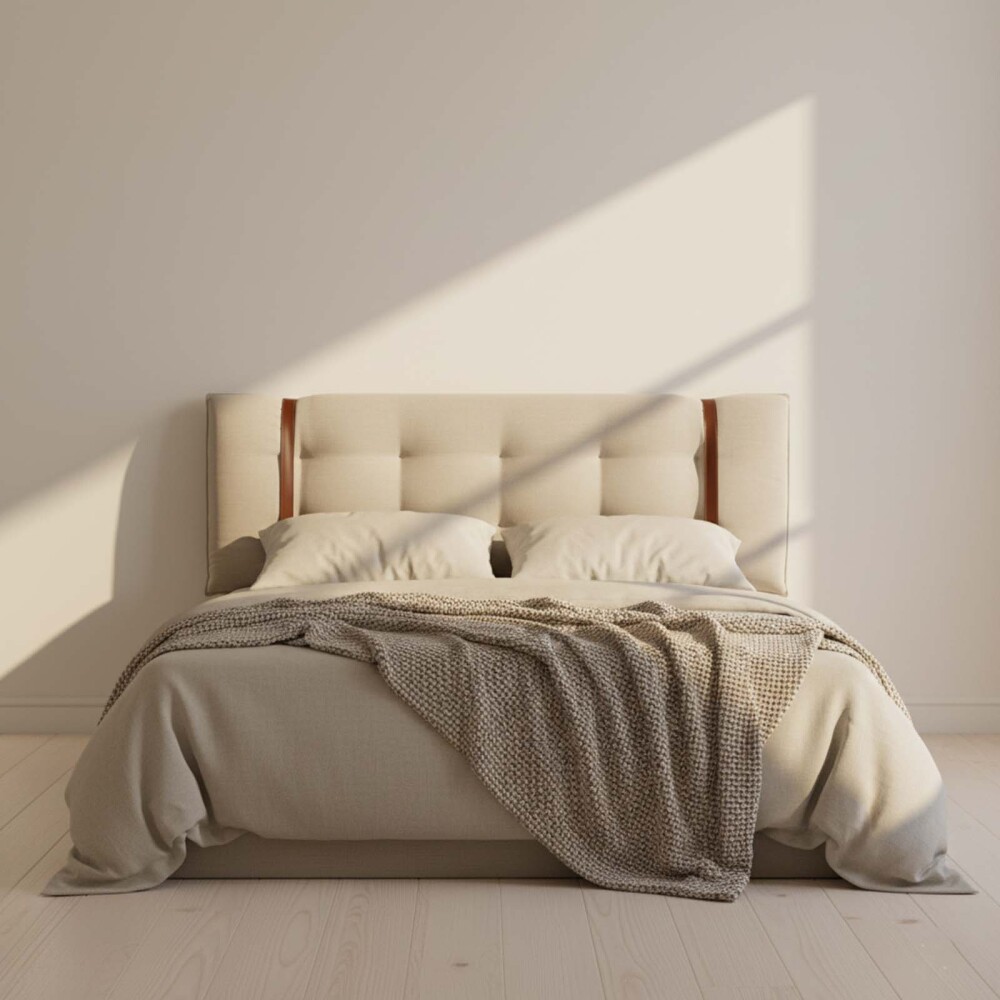 RESPALDO SUPER KING TELA NATURAL-BEIGE VENEZA