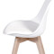 Kit x4 Silla Eames Joly Acolchonado Base De Madera Blanca