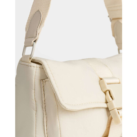 Bandolera Con Hebilla Frontal Blanco Crudo
