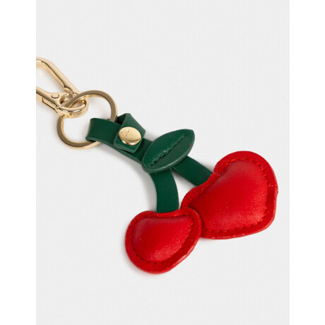 Llavero Y Charm De Cerezas De Pu Rojo Burdeaux
