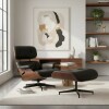 POLTRONA CHARLES EAMES CON APOYA PIE - TAPIZADA EN CUERO NEGRO POLTRONA CHARLES EAMES CON APOYA PIE - TAPIZADA EN CUERO NEGRO