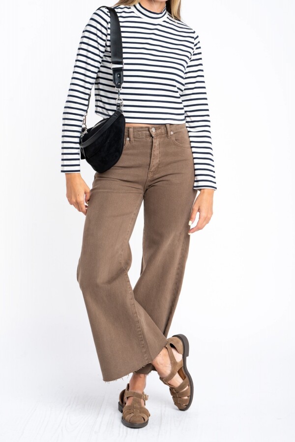 Polera Alogodón Elastano Rayada Nacar