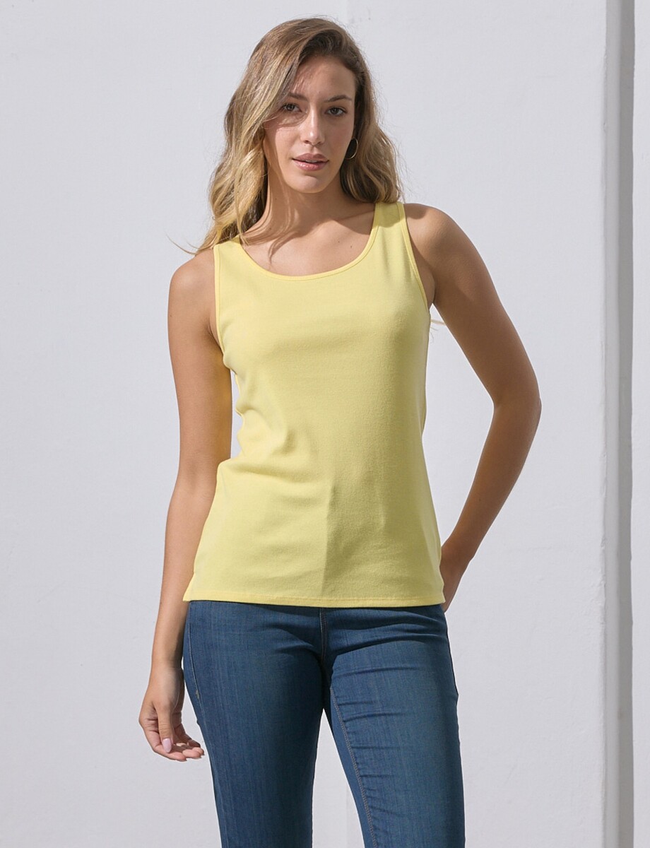 Musculosa Algodon Basica - Amarillo 