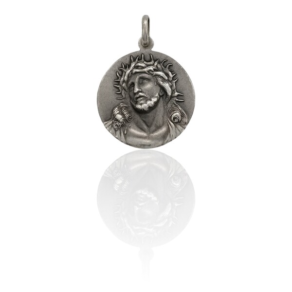Dije Jesús Coronado-Plata 925 quemada-Sin Piedra- CP3043 Sinpiedra