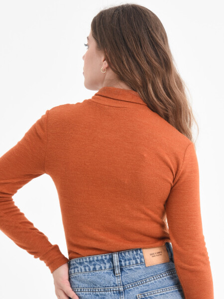 Sweater de punto cuello alto Beige Oxido