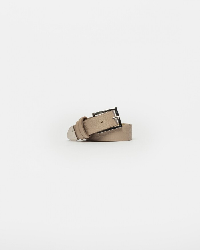 Cinto Coconut en cuero graneado Taupe