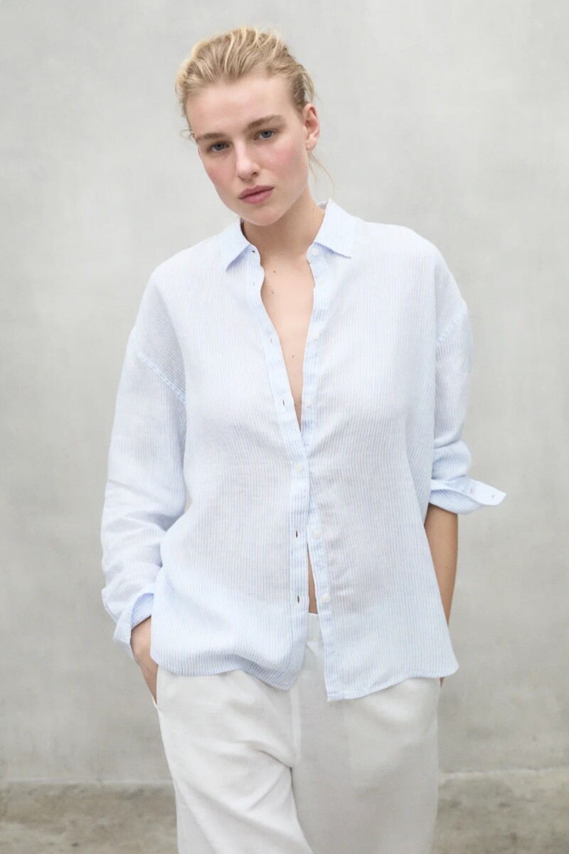 CAMISA RAYAS DARIA Celeste