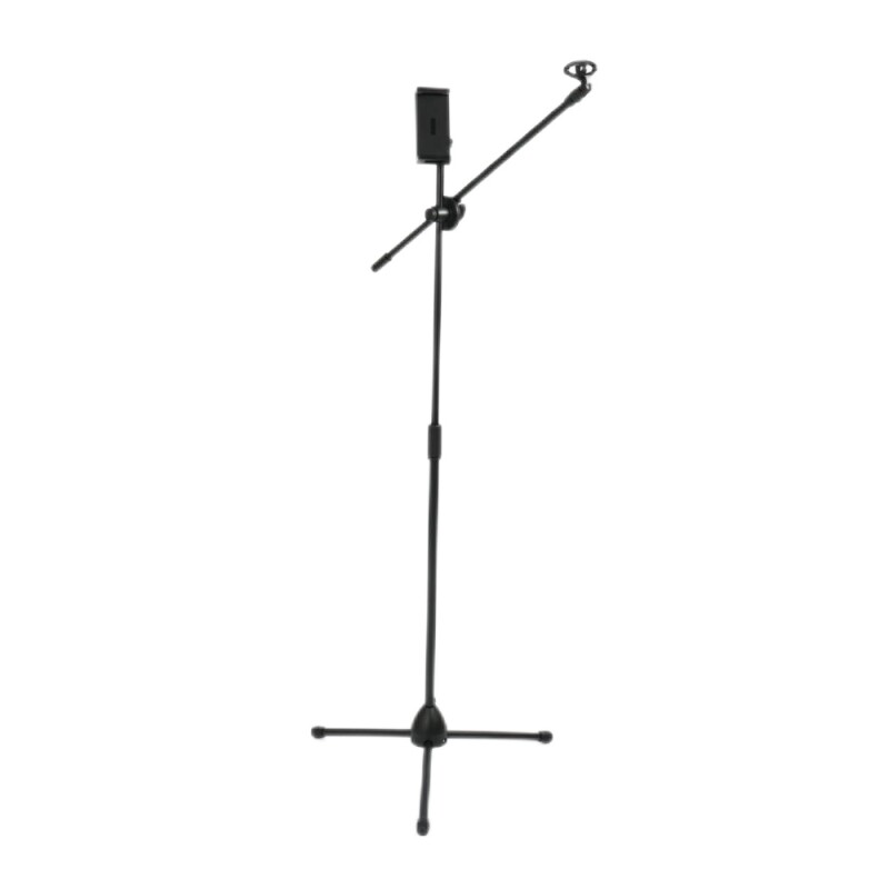 Jirafa de micrófono con soporte para tablet Jirafa de micrófono con soporte para tablet