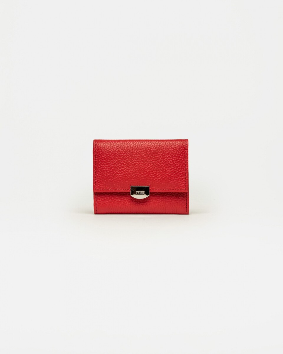 Billetera Marga en cuero graneado - Rojo 