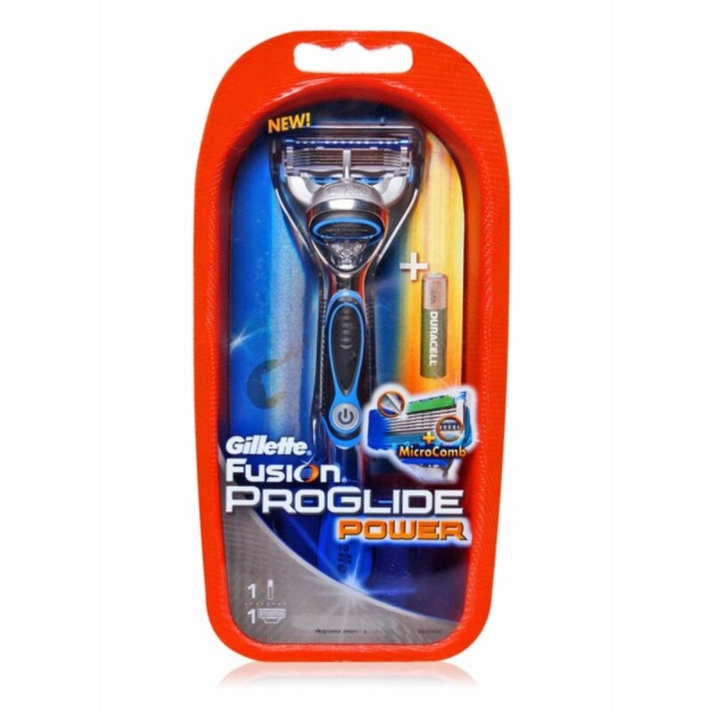 Afeitadora Gillette Fusion Power Proglide + 1 Pila Duracell Afeitadora Gillette Fusion Power Proglide + 1 Pila Duracell