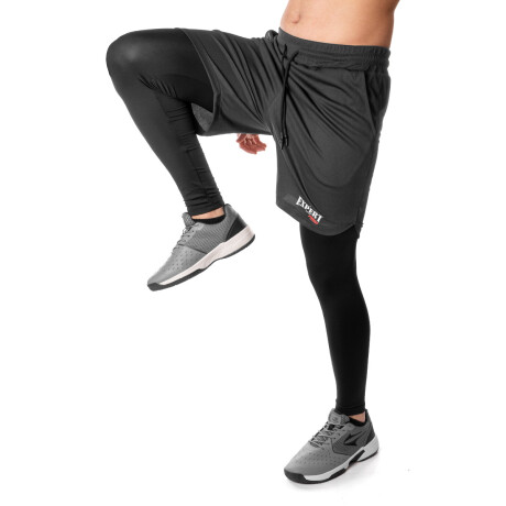 Short Deportivo Con Calza Termica Larga SetX2 Expert Negro