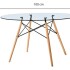 Mesa Comedor ComboHome Eames Redonda Vidrio 100 Cm Premium Transparente