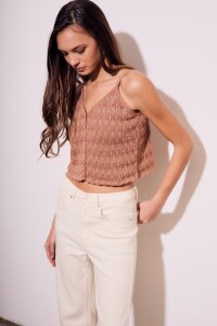 Top Texturado Lurex Mocha