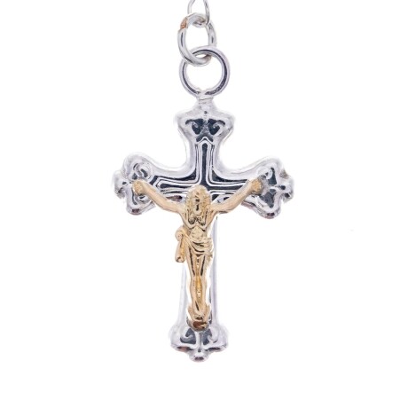 Rosario de plata 925 y doubler en oro 18 ktes. Rosario de plata 925 y doubler en oro 18 ktes.