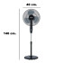 Ventilador De Pie Enxuta Vpenx916 1.40 Mts NEGRO
