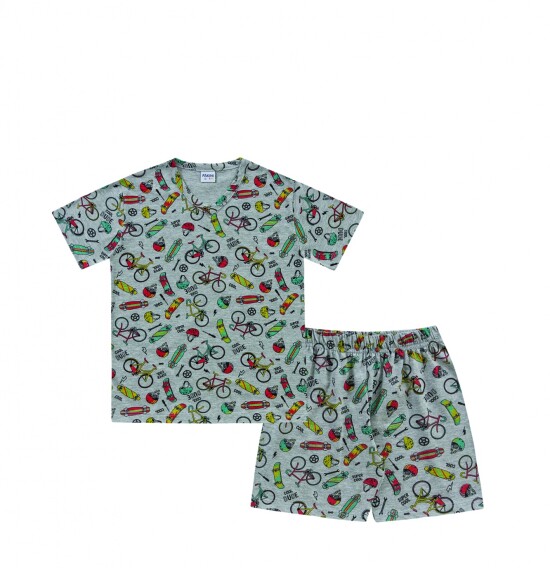 Conjunto de pijamas para niños (camiseta y shorts) GRIS