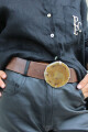 Cinto piedra reversible Crocco taupe