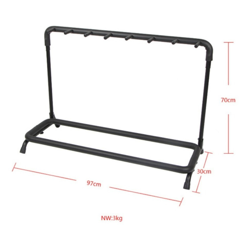 Pie Soporte Metálico 7 Siete Guitarra Bajo Acústica Criolla Negro