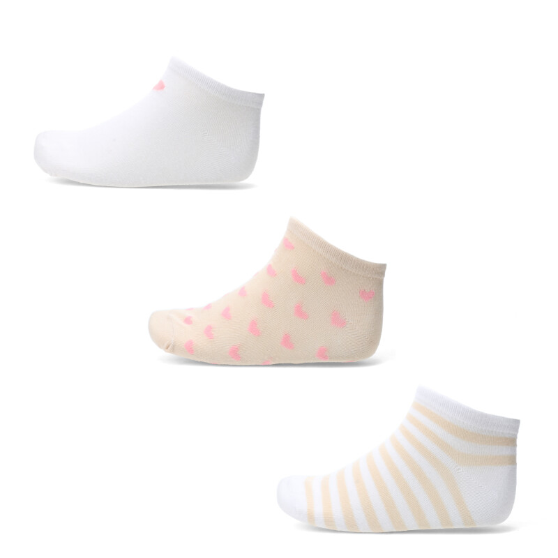 Medias de Mujer Miss Carol trainer pack x3 white Blanco - Beige