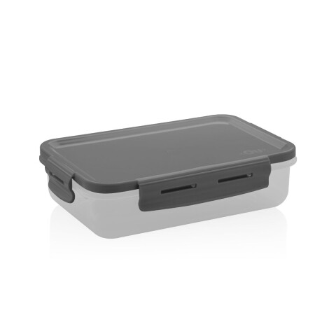 Tupper de plástico hermético 870 ml Modelo Click Ou - Gris Tupper De Plástico Hermético 870 Ml Modelo Click Ou - Gris