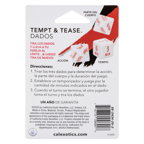 Tempt & Tease Dados Tempt & Tease Dados