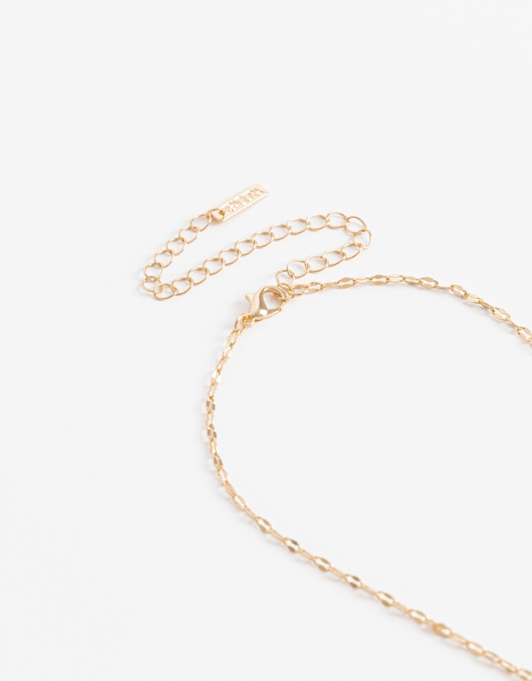 Cadena Corta con Dije Metal Cadena Con Dije Honguito Strass - Dorado