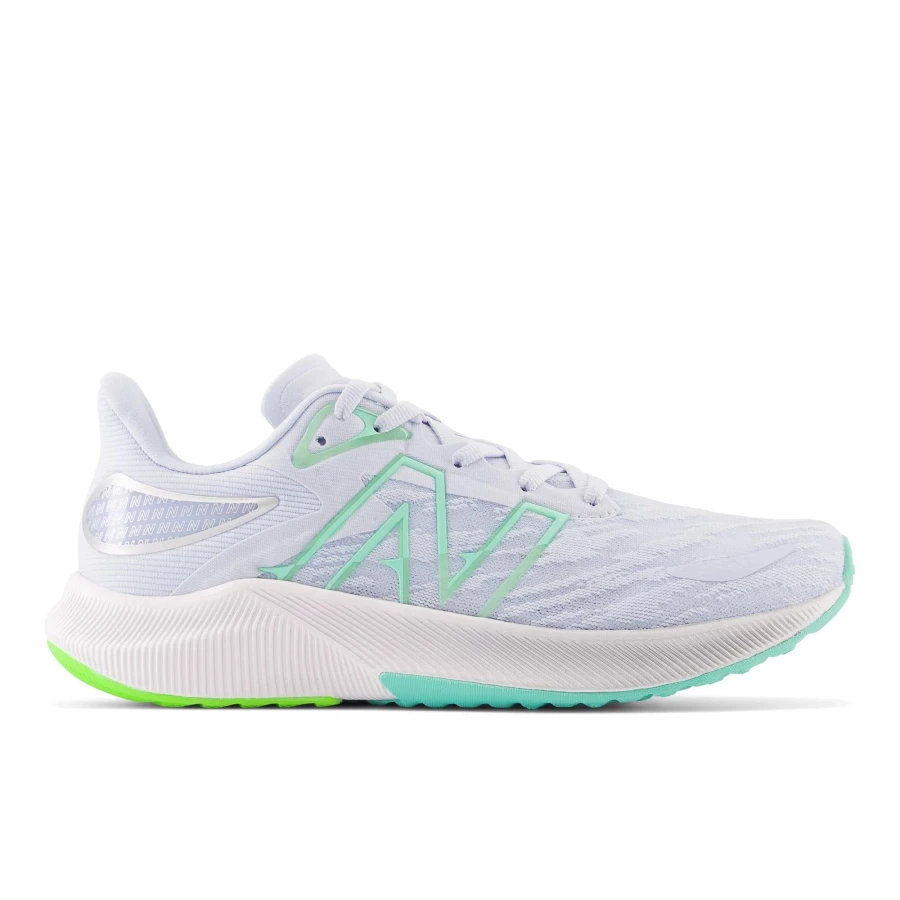 Championes de Mujer New Balance FuelCell Propel V3 Celeste - Verde - Plateado