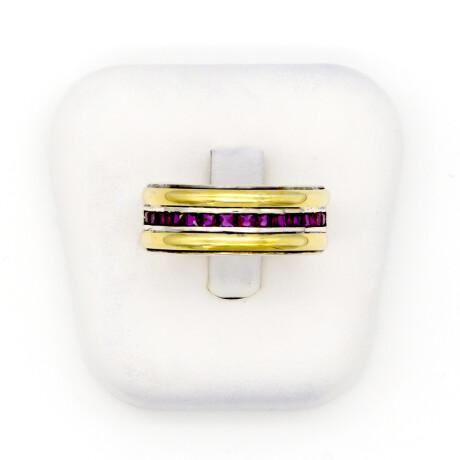 Anillo de plata 925, double en oro 18 ktes y circonias. Anillo de plata 925, double en oro 18 ktes y circonias.