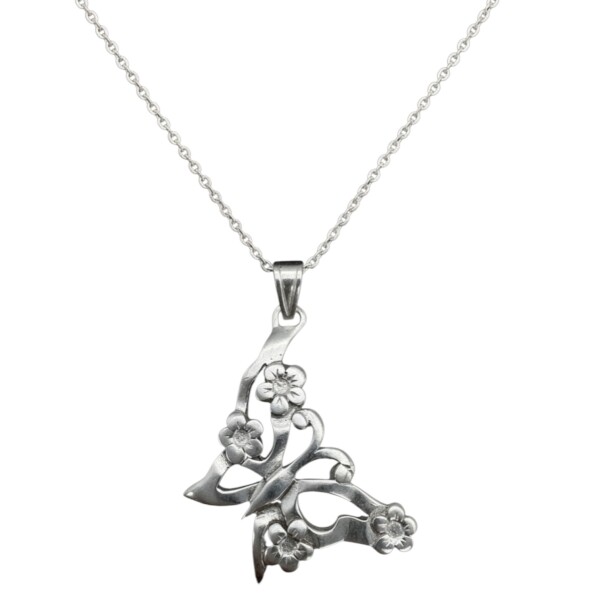 Dije mariposa floreada- Plata 925 - sin piedra - CP4811 sinpiedra