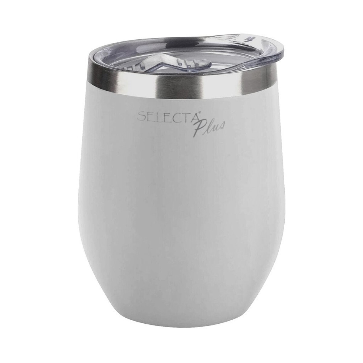 VASO/MATE TERMICO C/TAPA AC.INOX 350ML BLANCO 