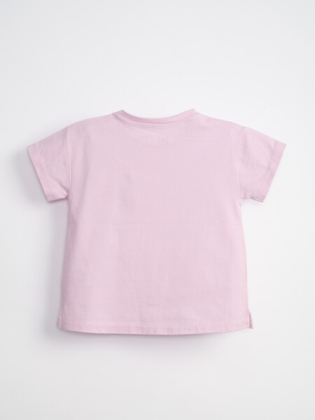 Remera manga corta con bolsillos broderie Lila