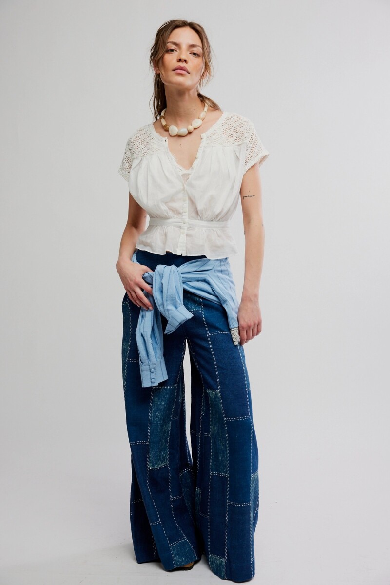 JEAN FLARE PATCHES Azul