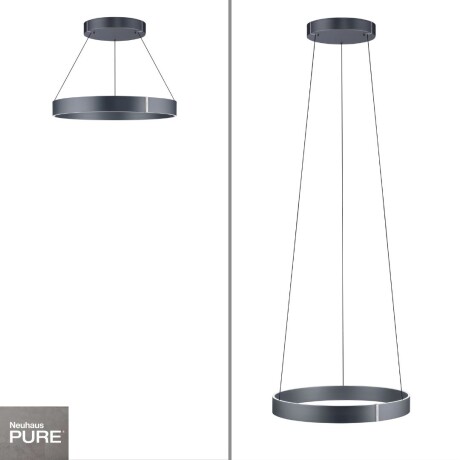 Colgante led anillo motorizado 44w 70cm a control remoto con varias funciones, gris grafito Colgante led anillo motorizado 44w 70cm a control remoto con varias funciones, gris grafito