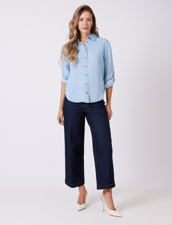 Camisa Lyocell Lineas CELESTE