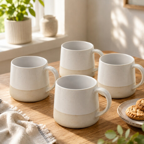 Taza Mug 414 ml set x4 BLANCO