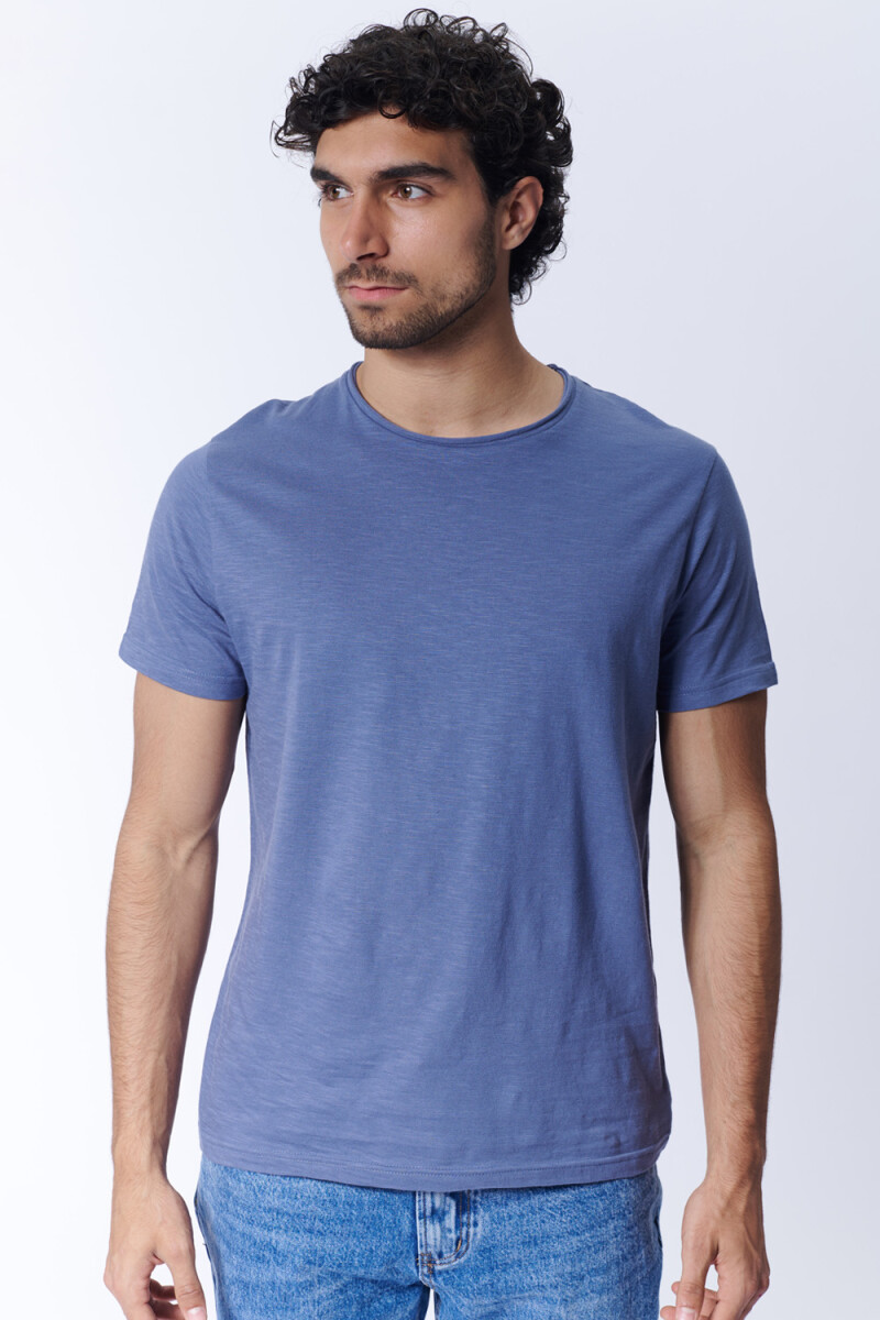 Remera Slub - Azul Medio 